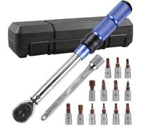 BAIFULAI 16TLG - Chiave dinamometrica per bicicletta, 1/4", 2-24 Nm, set di chiavi a bussola ±3%, precisione di errore a 72 denti, con adattatore da 3/8" Phillips Hex e Torx