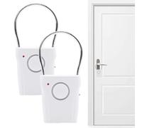 BAIFULAI 2 allarmi per maniglia della porta, 120 dB, allarme per porta e finestra, sensore touch per casa, camera d'albergo, camper, bianco