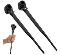 BAIFULAI 2 cricchetti per ponteggi, chiave per ponteggio, 19/22 mm, cricchetto reversibile a destra/sinistra in CR-V, cricchetto per ponteggi con fosfatazione nera resistente alla corrosione
