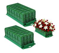 BAIFULAI 2 pezzi di schiuma con griglia e supporto: 30 x 12 x 8 cm, spugna per fiori, pasta per fiori freschi, composizioni floreali per fai da te, per matrimoni e compleanni