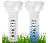 BAIFULAI 2 pluviometro antigelo, vetro di ricambio per misurazioni da 1 a 35 mm, pluviometro in vetro, Rain Gauge, a forma di imbuto per la visualizzazione dell'acqua da giardino all'aperto per la