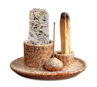 BAIFULAI 4-in-1 Porta Incenso: 1 Pezzo Semplice Supporto in Ceramica per Bastoncini d'incenso, Multifunzionale per Meditazione (13x13x5cm)
