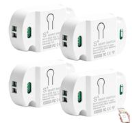 BAIFULAI 4 pezzi interruttore della luce intelligente modulo 1 via, 10 A, modulo di interruttore intelligente wireless, Mini Smart Home, controllo vocale/timer, interruttore Wi-Fi intelligente