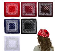 BAIFULAI 6 bandane sciarpe per donne e uomini, 100% cotone, sciarpa con motivo paisley, 6 colori, sciarpa, sciarpa per capelli, sciarpa quadrata per donne e uomini (55 x 55 cm)