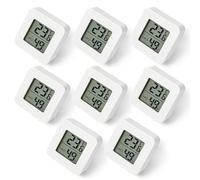 BAIFULAI 6 termometri igrometro: misuratore di umidità digitale con indicatore Smiley Gauge, termometro igrometro ad alta precisione per interni per serra, soggiorno, camera anziana (bianco)