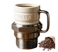 BAIFULAI Bicchiere per candele: tazza da caffè in ceramica ignifuga con manico termoisolante, pezzo da collezione Ceramic Engine Spark Plug Design per ingranaggi, collezionisti, uomini, mariti, padri