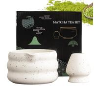 BAIFULAI Ciotola Matcha in 2 pezzi, ciotola per matcha con porta frusta e beccuccio, ciotola per matcha, set da tè giapponese, accessorio per la cerimonia matcha, bianco