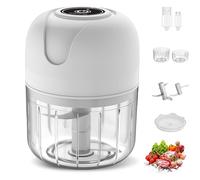 BAIFULAI Mini Tritatutto Elettrico, Taglia Cipolle, 100 ml e 250 ml, Corpo della Tazza, Tritatutto Multiplo con Porta USB, Ricaricabile, Tritatutto per Tagliare e Macinare