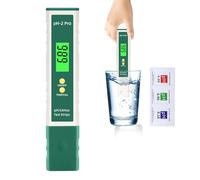 BAIFULAI Misuratore di pH digitale, misuratore di pH per piscina con strisce di prova di vernice, funzione ATC, funzione reset, 0,01 ad alta precisione, impermeabile IP67, tester di pH multifunzione