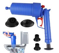 BAIFULAI Pömpel, pulitore per tubi ad aria compressa con 4 accessori, valvola di sovrapressione per WC, intasamento del WC, pompa di scarico per WC, lavandino, scarico a pavimento, bagno e cucina