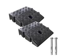 BAIFULAI Rampa per marciapiede, 2 pezzi, rampa per marciapiede, in robusta plastica PE, portatile, per ingresso di casa, negozio, vialetto (250 × 270 × 70 mm nero)