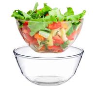 BAIFULAI Set di 2 ciotole 'vetro', 500 ml e 1100 ml, rotonde impilabili, per cucina, preparare e servire, ciotola grande antipasto