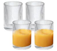BAIFULAI Set di 4 bicchieri da cocktail, 250 ml, in vetro di cristallo, per whisky, birra, succhi, per famiglia, campeggio, feste, lavabili in lavastoviglie