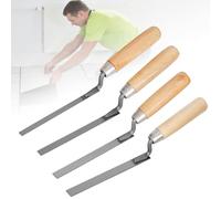 BAIFULAI Set di 4 spatole per fughe, larghezza 8 10 12 15 mm, set di spatole in acciaio al carbonio con manico in legno, lama per fughe, cazzuole per stuccatura mattoni e mattoni clinker