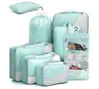 BAIFULAI Set di cubetti di imballaggio a compressione, 8 pezzi, organizer da viaggio, organizer a compressione, zaino ultraleggero, borsa a compressione, borsa leggera per valigia