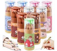 BAIFULAI Set di matite colorate per bambini, 10 confezioni x 12 colori, mini matite in legno, matite colorate con temperino, carine piccole, matite da disegno preappuntite, per adulti e bambini,