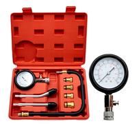 BAIFULAI Tester di compressione per benzina e diesel: misuratore di pressione dell'olio con 4 adattatori M10 M12 M14 M18, misuratore di compressione per auto, camion, auto, moto, misura 0-20 bar o 0