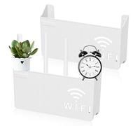 BAIFULAI WLAN Box Montaggio A Muro: Set di 2 Pezzi per Router Box, Gestione dei Cavi per La Decorazione Domestica (Bianco)