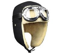 BAIFUMEN Cappello da aviatore invernale con occhiali - versatile cappello da sci Trapper, cappello invernale regolabile per sport all'aria aperta, cappelli invernali alla moda da uomo, Nero , Taglia