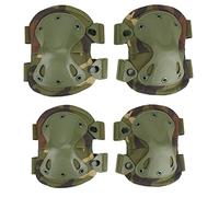 BAIGIO Ginocchiere e Gomitiere Combattimento Tattico Militare, Imbottitura con Scocca a X Rigida, Protezione Tattica Imbottita per la Sicurezza Durante Lo Sport (Kaki)