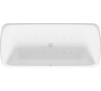 Baignoire balnéo Duravit Collection One, à poser, double dos inclinés, habillage sans soudure, garniture de vidage et de trop-plein blanche, système Air, 1800x800mm, 760911000AS0000, 760911000AS0000