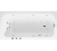 Baignoire balnéo Duravit Collection One, version à encastrer, simple dos, bâti-support, garniture de vidage et de trop-plein, système Combi P, 1500x750mm, 760609000CP1000, 760609000CP1000