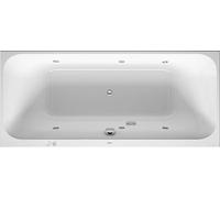 Baignoire balnéo Duravit Happy D.2, version à encastrer, 2 pentes de dos, bâti-support, garniture de vidage et de trop-plein, système Jet, 1800x800mm, 760314000JS1000, 760314000JS1000