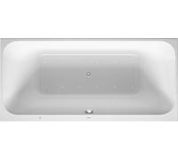 Baignoire balnéo Duravit Happy D.2, version à encastrer, double dos inclinés, bâti-support, garniture de vidage et de trop-plein, système Air, 1900x900mm, 760315000AS0000, 760315000AS0000