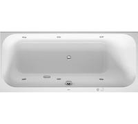 Vasca idromassaggio Duravit Happy D.2 1700x700mm, versione da incasso, 1 inclinabile indietro a destra, telaio, scarico e troppopieno, sistema a getto