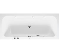 Baignoire balnéo Duravit Quatego, version à encastrer, double dos inclinés, bâti-support, garniture de vidage et de trop-plein, système Jet, 1800x800mm, 760614000JS1000, 760614000JS1000