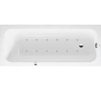 Baignoire balnéo Duravit Quatego, version à encastrer, simple dos, bâti-support, garniture de vidage et de trop-plein, système Air, 1700x700mm, 760611000AS0000, 760611000AS0000