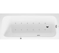 Baignoire balnéo Duravit Quatego, version à encastrer, simple dos, bâti-support, garniture de vidage et de trop-plein, système Air, 1700x750mm, 760612000AS0000, 760612000AS0000