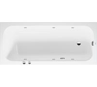 Baignoire balnéo Duravit Quatego, version à encastrer, simple dos, bâti-support, garniture de vidage et de trop-plein, système Jet, 1800x800mm, 760613000JS1000, 760613000JS1000