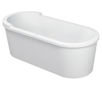 Baignoire en pose libre Starck Oval de Duravit, 2 pentes de dos, revêtement acrylique, 1800x800mm, blanc, 700010000000000, 700010000000000