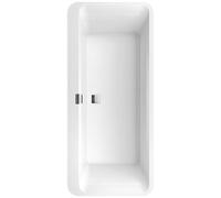 Baignoire ovale en quaryles Villeroy und Boch Squaro Edge 12 Duo, 1800x800mm, avec ensemble de raccords de vidange et de trop-plein, y compris pieds de baignoire, UBQ180SQE7DV-01, UBQ180SQE7DV-01