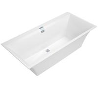Baignoire rectangulaire Squaro Edge 12 Duo de Villeroy und Boch Quaryl, UBQ160SQE2DV 1600x750mm, y compris jeu de raccords de vidange et de trop-plein, pieds de baignoire inclus, UBQ160SQE2DV-01, UBQ1