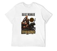 BAIGONGZHU Dennis Rodman Bad As I Wanna Be T Shirt Dennis Rodman'S Book Tee T-Shirt White 3XL