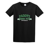 BAIGONGZHU Distressed Paddy's Irish Pub T-Shirt Black 3XL