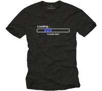 BAIGONGZHU Geek T Shirt for Men Loading Please Wait Black 3XL