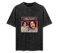 BAIGONGZHU Timothee Chalamet Vintage Men Retro 90s Cotton TV Tee Men's Unisex Tee T-Shirt Black XXL