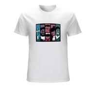 BAIGONGZHU What We Do in The Shadows Color Blocks Tshirt White L