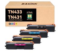 BAIINK TN-433 TN-431 - Set di cartucce toner di ricambio per Brother TN433 TN431, compatibili con stampanti Brother HL-L8260CDW HL-L8360CDW MFC-L8610CDW MFC-L8900CDW HL-L9310CDW (B/C/Y/M)