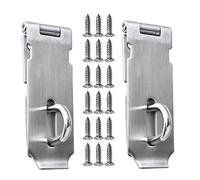 BaiJ Lucchetto Hasp in Acciaio Inox,2 Pack Chiavistello Porta con Viti Serratura della Porta Cancelli Capannoni per Finestra Cabinet Garage Garden Argento 4 Pollici