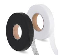 BaiJ Nastro Termoadesivo, 128 Metri Orlo Termoadesivo Forte, Nastro Biadesivo per Tessuti, Colla Fettuccia Termoadesiva per Tende, Tessuti, Zanzariere e Jeans (2cm Larghezza Adesivo BK+WT) Nero+Bianco