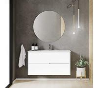 Baikal Mobile bagno Gavin, 2 cassetti, sospeso a parete. Include lavabo in ceramica. Varie finiture. Consegnato assemblato. con specchio 100 cm bianco