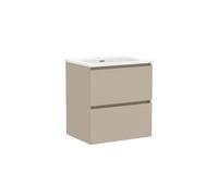 Baikal Mobile da bagno Klay. Mobile montato. 2 cassetti sospesi con lavandino. Armadio da bagno. Lavabo Ceramico. 60 cm Visone.