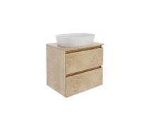 Baikal Mobile da bagno Kuma. Mobile montato. 60 cm Nature 2 cassetti sospeso con lavabo su piano di lavoro