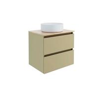 Baikal Mobile da bagno Mel. Mobile montato. 60 cm verde cactus 2 cassetti sospeso con lavabo su piano di lavoro. Armadietto da bagno. Include lavabo in ceramica