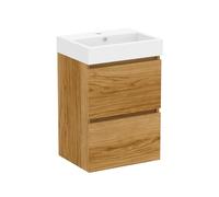 Baikal Mobile da bagno Mini. Mobile montato. 2 cassetti sospesi con lavandino. Armadio da bagno. Lavabo Ceramico. 45 cm Teka.