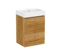 Baikal Mobile da bagno Mini. Mobile montato. 2 porte sospese con lavandino. Armadio da bagno. Lavabo Ceramico. 45 cm Teka.